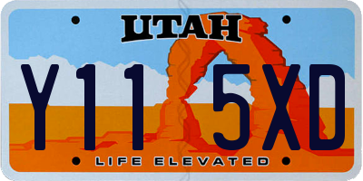 UT license plate Y115XD