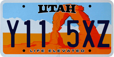 UT license plate Y115XZ