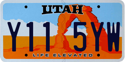 UT license plate Y115YW