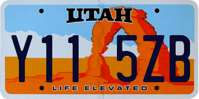 UT license plate Y115ZB