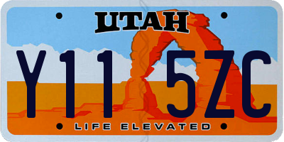 UT license plate Y115ZC