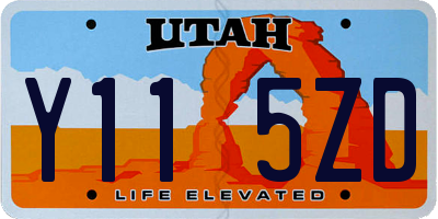 UT license plate Y115ZD