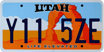 UT license plate Y115ZE