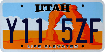 UT license plate Y115ZF