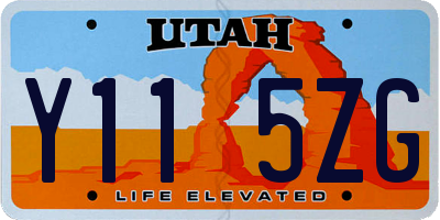 UT license plate Y115ZG