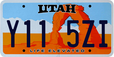 UT license plate Y115ZI
