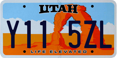 UT license plate Y115ZL