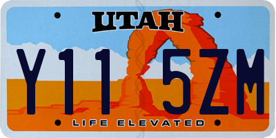 UT license plate Y115ZM