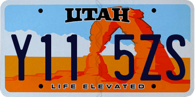 UT license plate Y115ZS