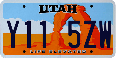 UT license plate Y115ZW