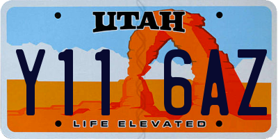 UT license plate Y116AZ