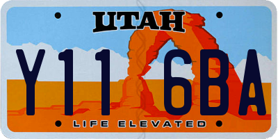UT license plate Y116BA