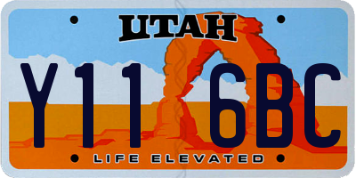 UT license plate Y116BC