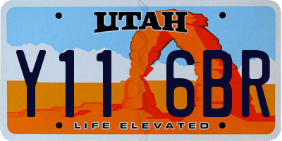 UT license plate Y116BR