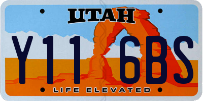 UT license plate Y116BS