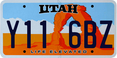 UT license plate Y116BZ