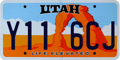 UT license plate Y116CJ