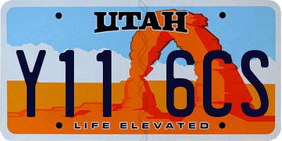 UT license plate Y116CS