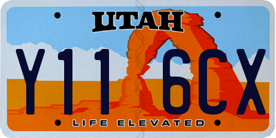 UT license plate Y116CX