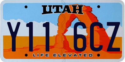 UT license plate Y116CZ