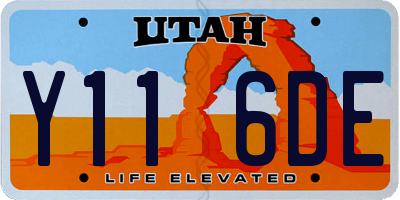 UT license plate Y116DE