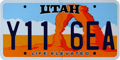 UT license plate Y116EA