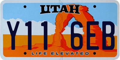 UT license plate Y116EB