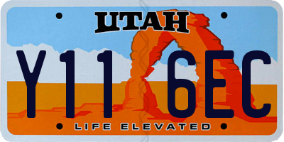 UT license plate Y116EC