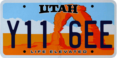 UT license plate Y116EE