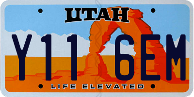 UT license plate Y116EM