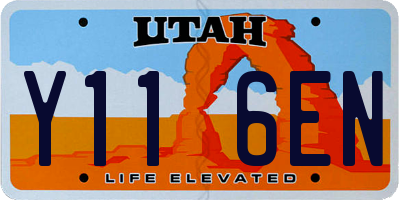 UT license plate Y116EN