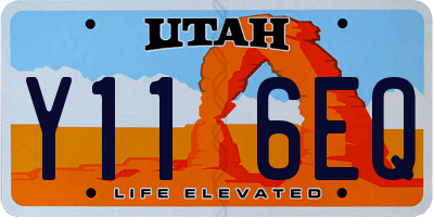 UT license plate Y116EQ