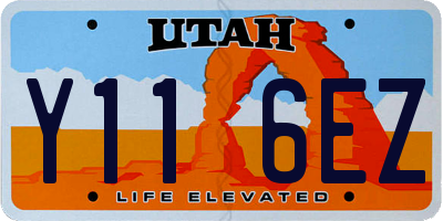 UT license plate Y116EZ
