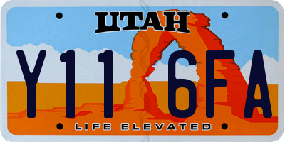 UT license plate Y116FA