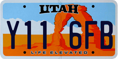 UT license plate Y116FB