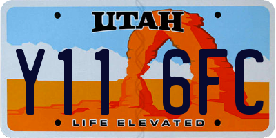 UT license plate Y116FC