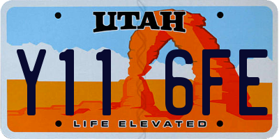 UT license plate Y116FE