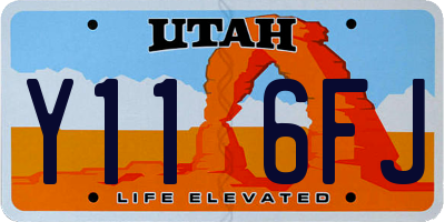 UT license plate Y116FJ