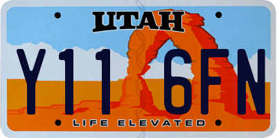 UT license plate Y116FN