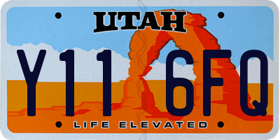 UT license plate Y116FQ