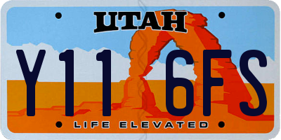 UT license plate Y116FS