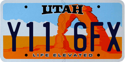 UT license plate Y116FX