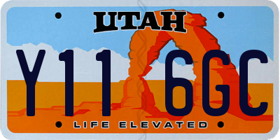UT license plate Y116GC