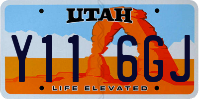 UT license plate Y116GJ