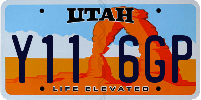 UT license plate Y116GP