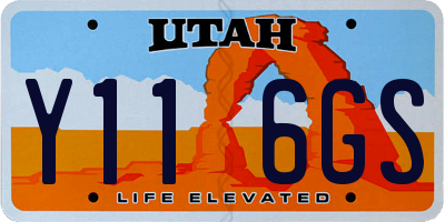 UT license plate Y116GS