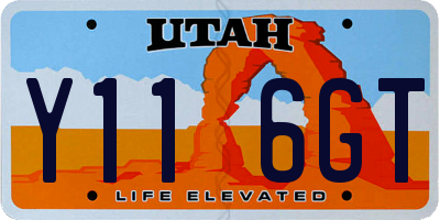 UT license plate Y116GT