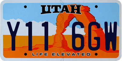 UT license plate Y116GW