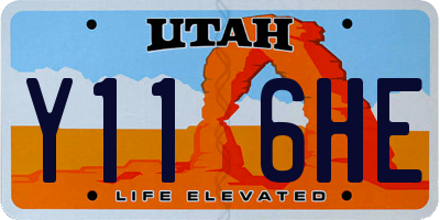 UT license plate Y116HE