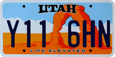 UT license plate Y116HN